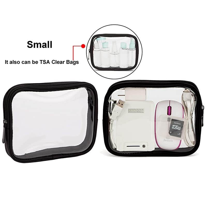 Pack Clear Toiletry Bag Clear Waterproof Packing Cubes Set Transparent Travel Organizer Bag Perfect for Toiletries Small Clothing Electronics Black