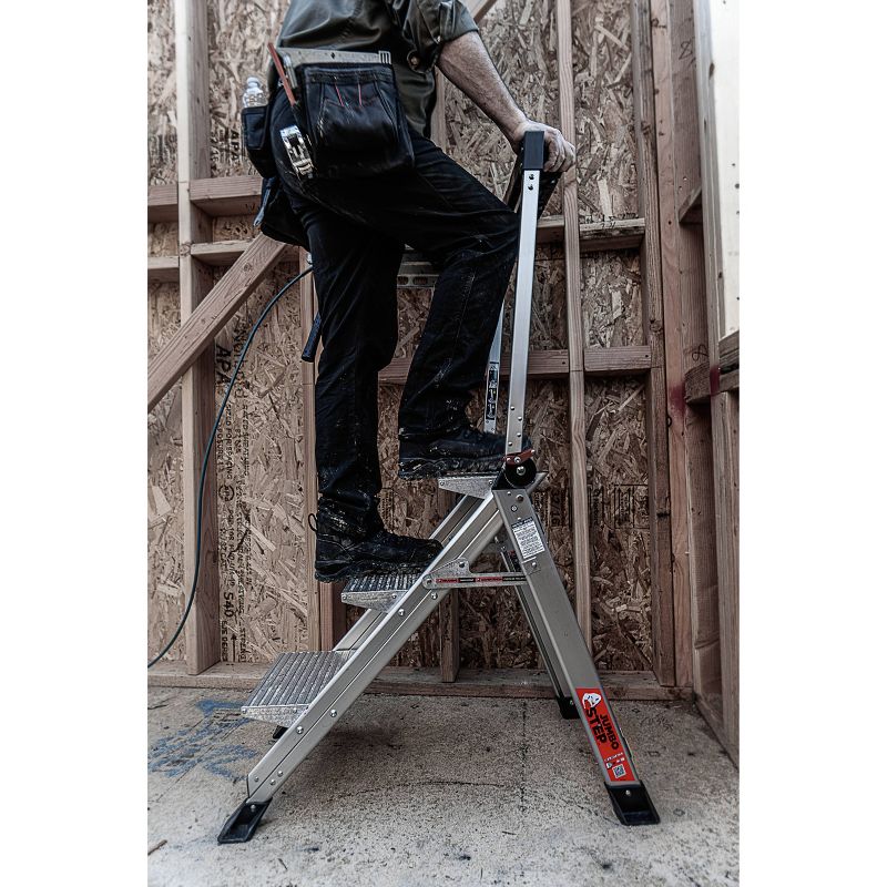 Little Giant Ladder Systems 3-step ANSI Type IAA 375lb Aluminum Stepstool with handrail Gray