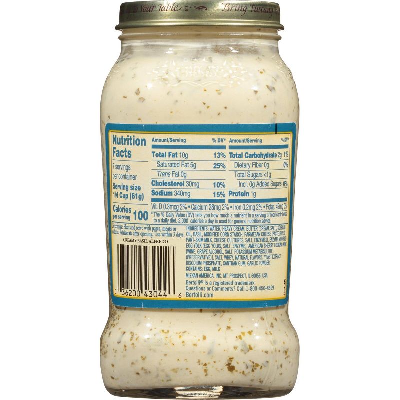 Bertolli Creamy Basil Alfredo Pasta Sauce - 15oz