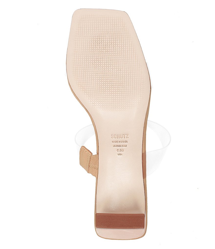 Schutz Taina Clear Vinyl Dress Square Toe Slides