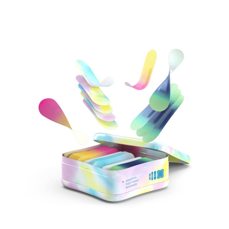 Welly Assorted Colorwash Tie Dye Pink and Blue Adhesive Bandages - 48ct