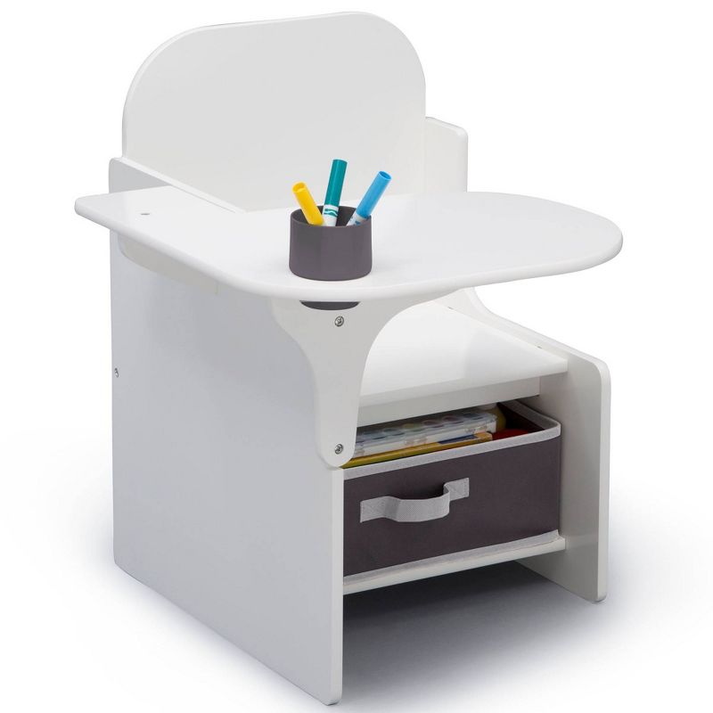 Delta Children MySize Chair Desk with Storage Bin - White