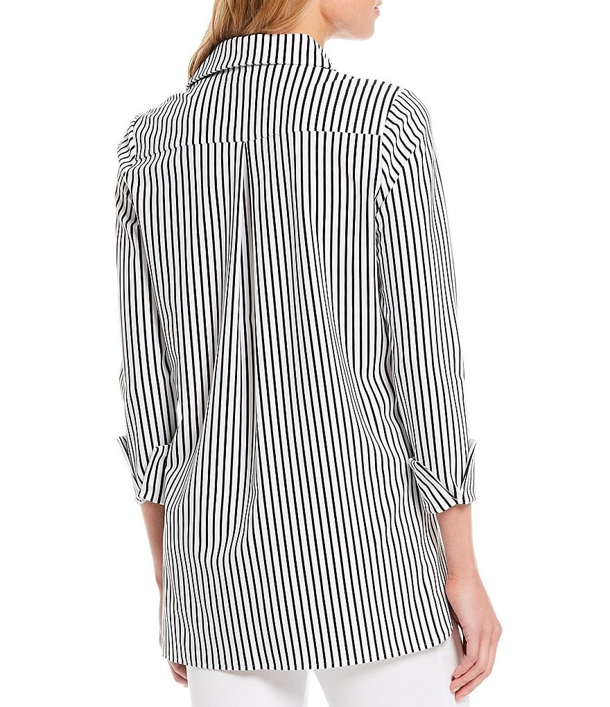 Jude Connally Hadley Roll-Tab Sleeve Point Collar Neck Hi-Low Hem Tunic