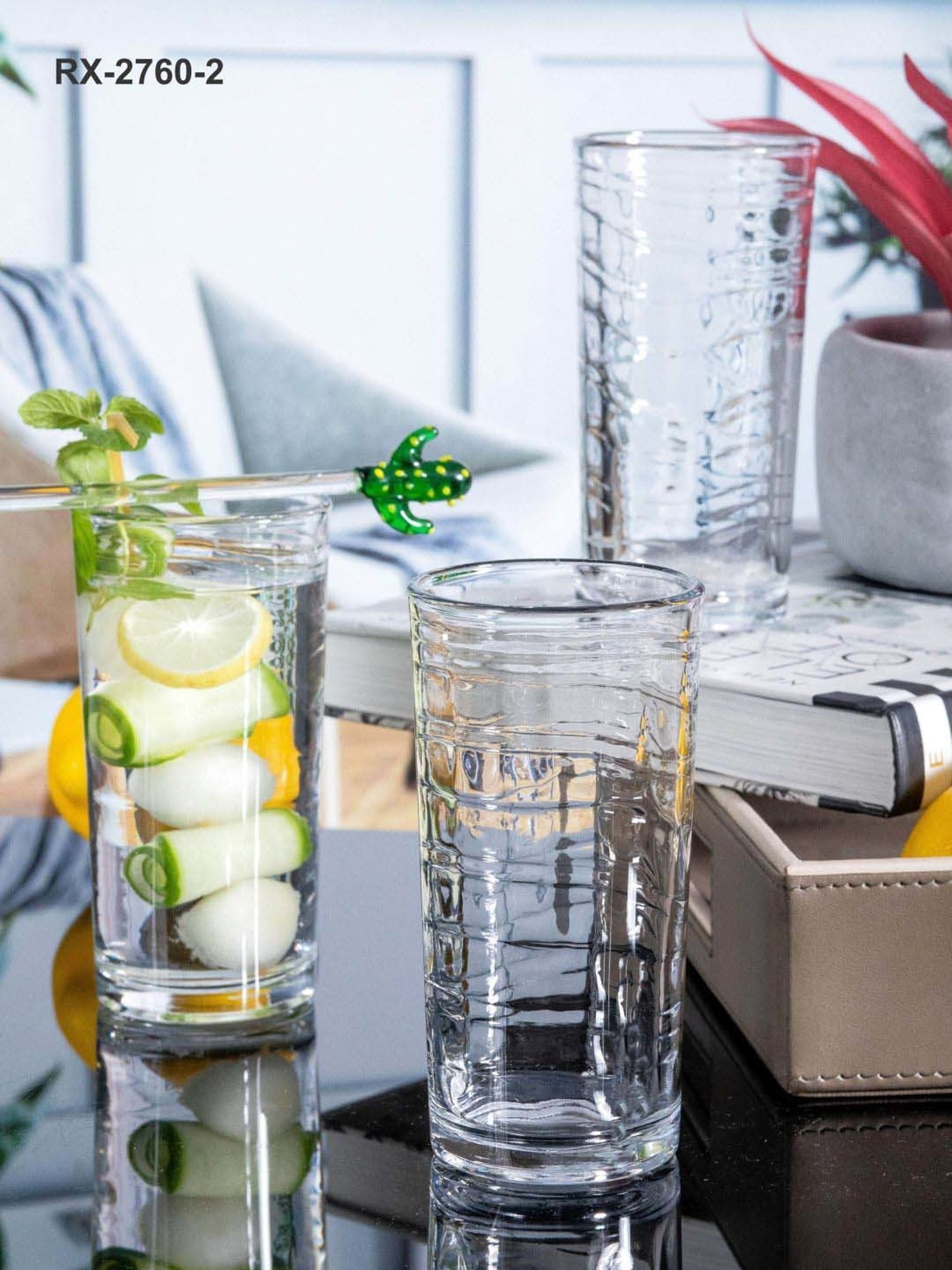 ROXX Tuscany Wave Transparent Glass Tumbler (0.25 L) - Set of 12