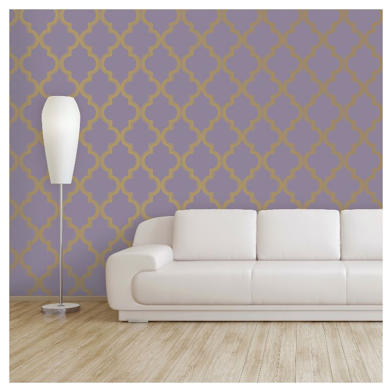 Devine Color Cable Stitch Peel & Stick Wallpaper Purple/Gold
