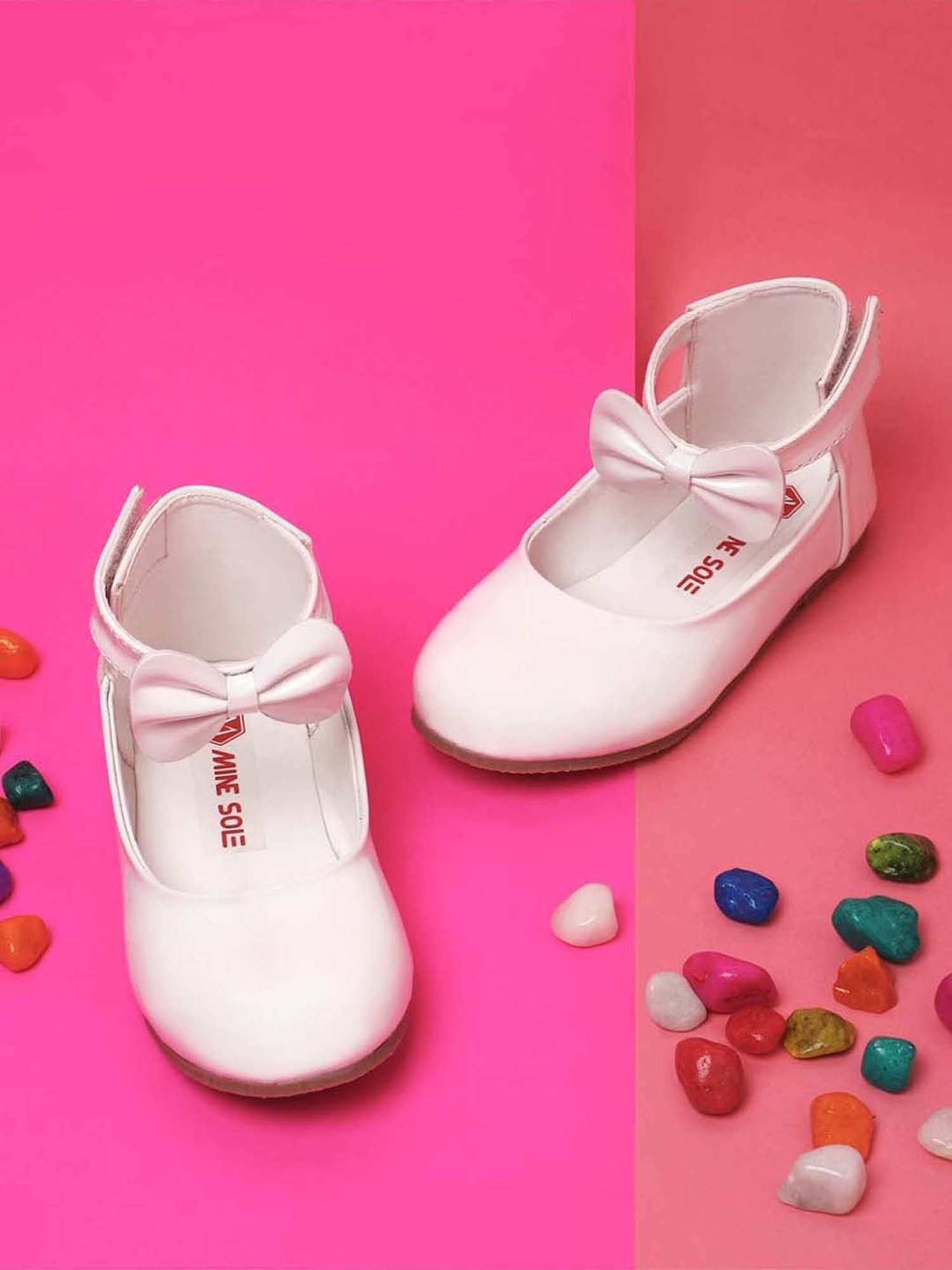 Minesole Kids White Mary Jane Shoes