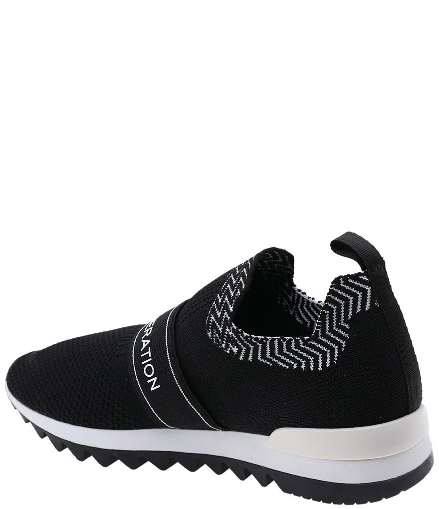 BCBGeneration Lendall Stretch Knit Fabric Logo Strap Slip-On Sneakers