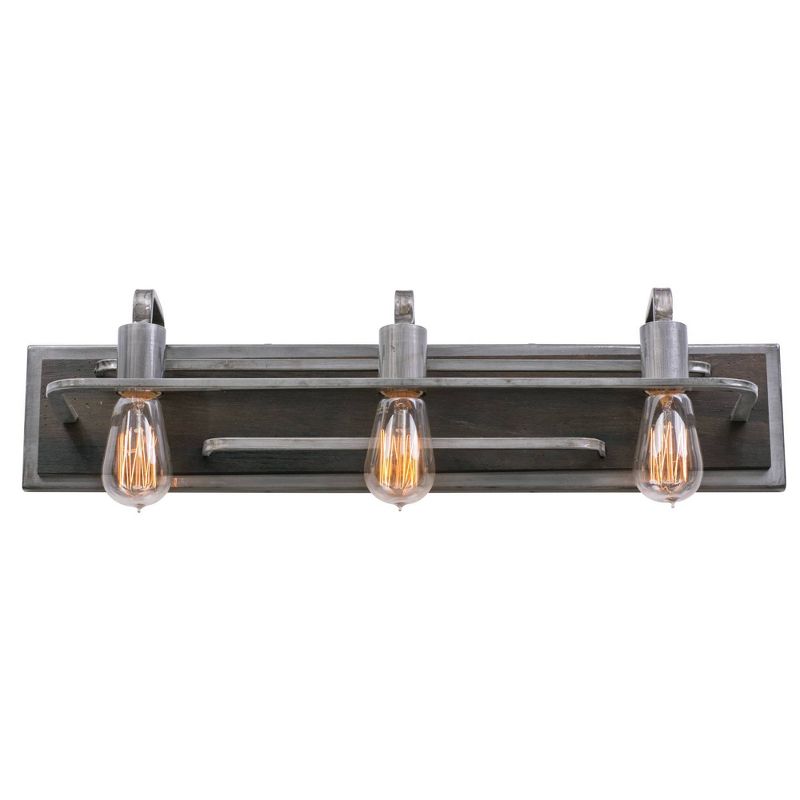6" Lofty 3 Light Vanity Steel/Zebrawood - Varaluz