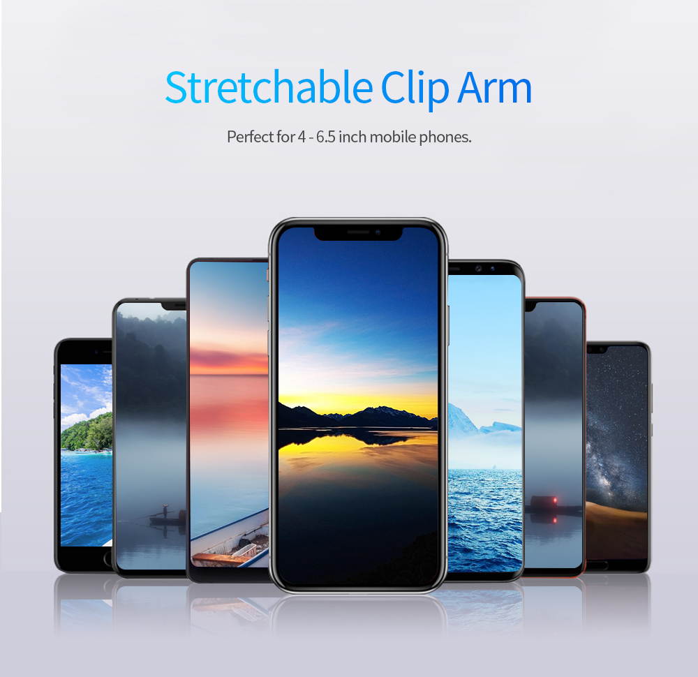 Baseus 15W Qi Wireless Charger Bracket with Gravity Car Mount 10W for 4 - 6.5 inch Mobile Phones.