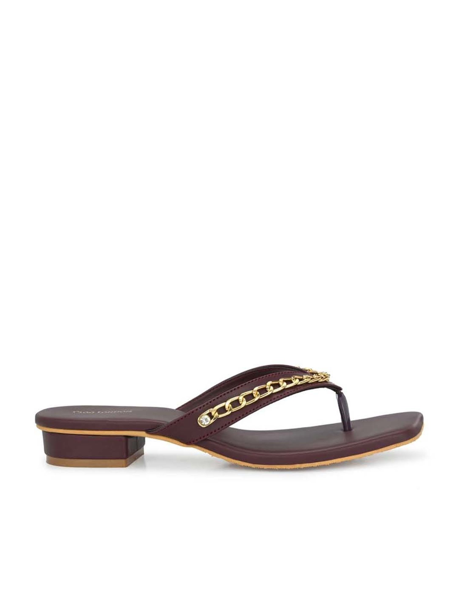 Clog London Women's Burgundy Thong Sandals