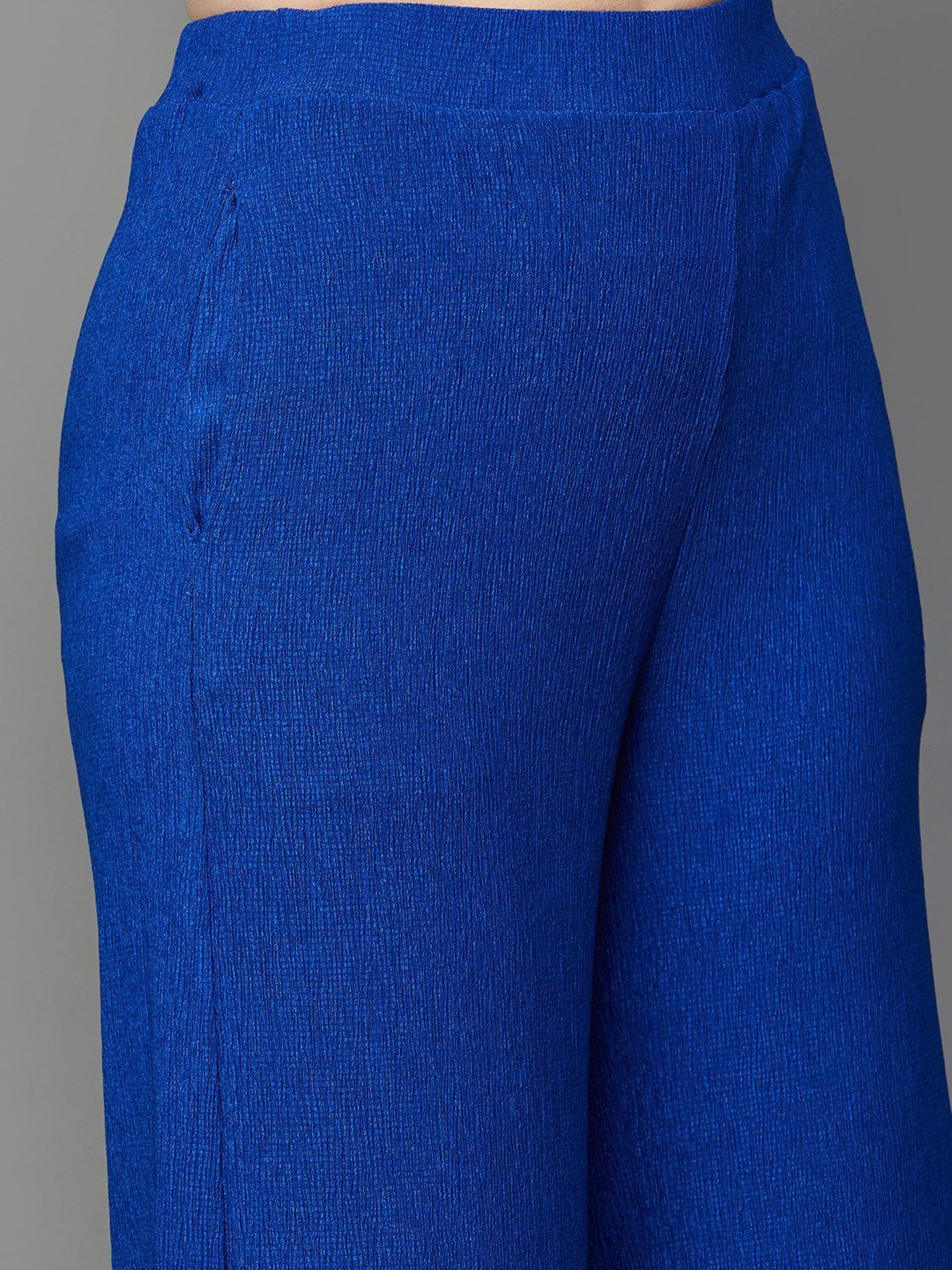 Ginger by Lifestyle Royal Blue Mid Rise Flared Pants