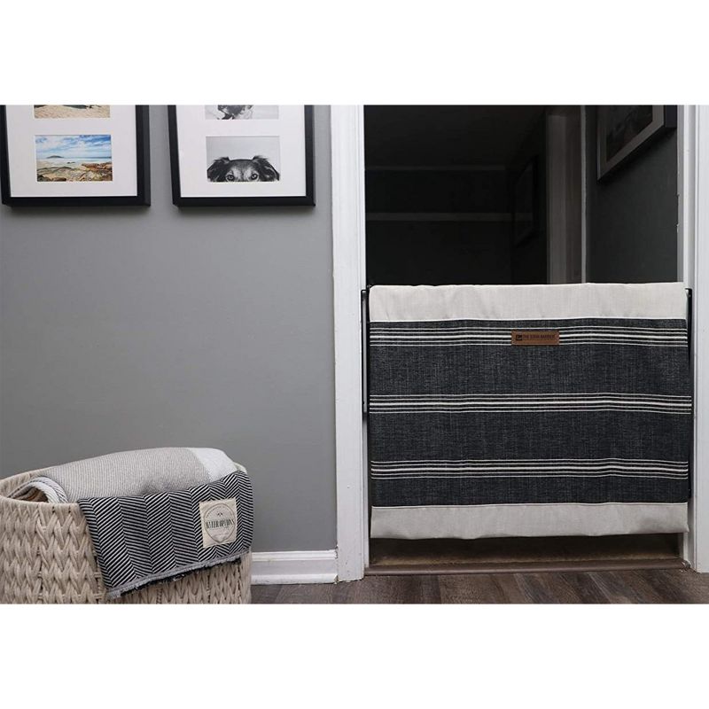 The Stair Barrier Regular Wall to Wall Single Panel Swing Gate with Fabric Slipcover Baby and Pet Safety Gate, 27 to 42.5 Inch, Beyond Sheep Indigo