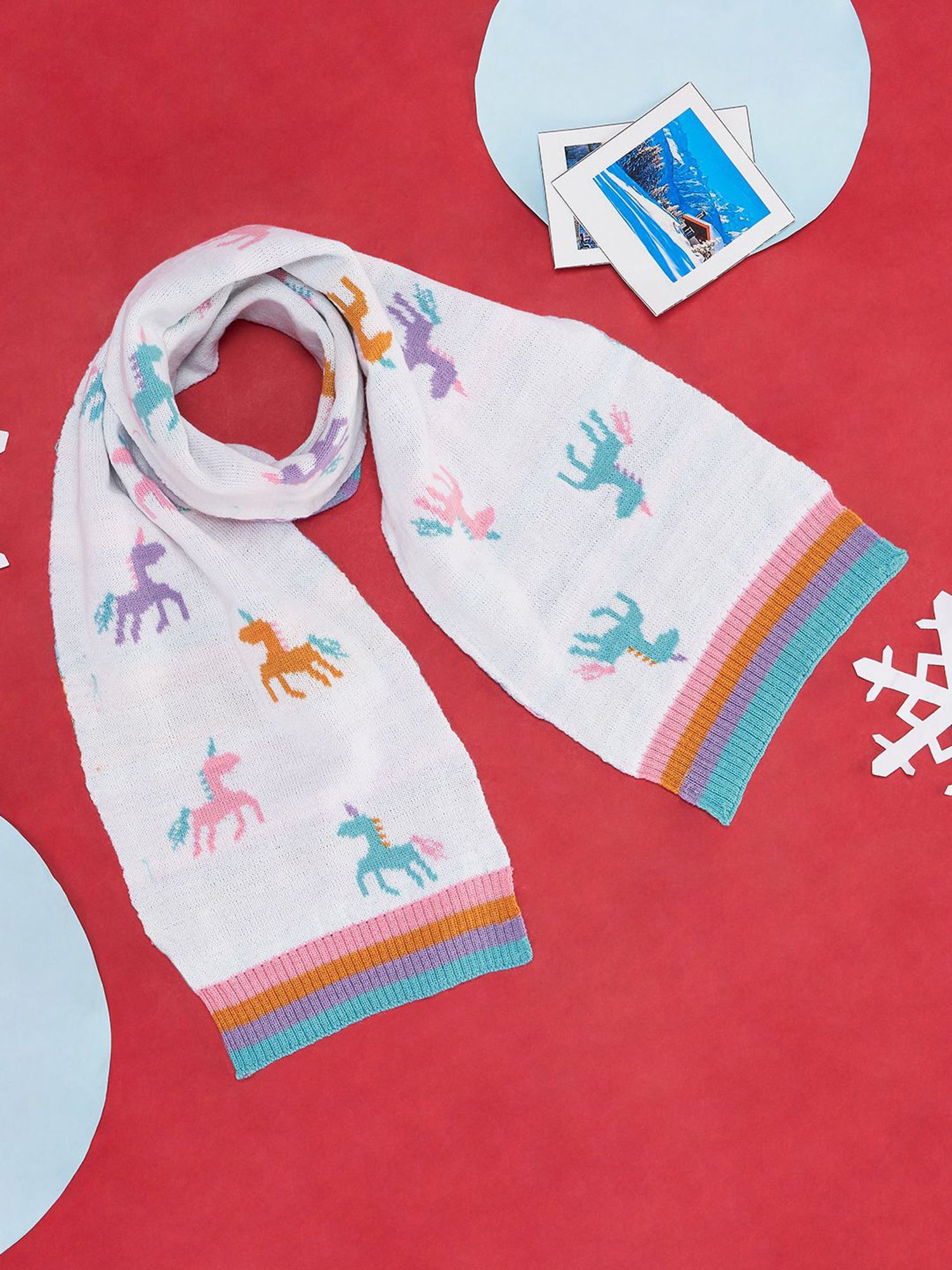 Pantaloons Junior White Printed Muffler