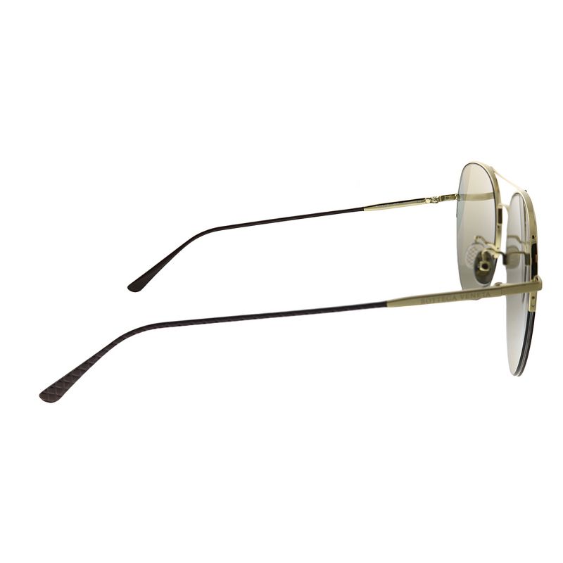Bottega Veneta Fashion DNA BV 0247S 007 Unisex Aviator Sunglasses Gold 58mm