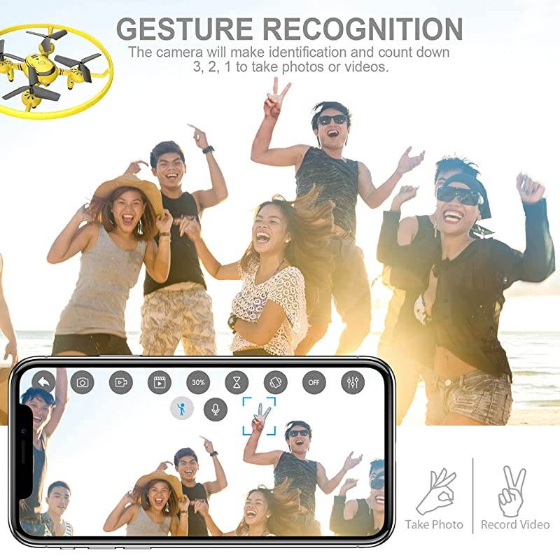 Q8 FPV Drone with Camera for Kids Adults,RC Drones for Kids,Quadcopter with Yellow Light,Altitude Hold,Gravity Sensor and Remote Control,Kids Gifts Toys for Boys and Girls