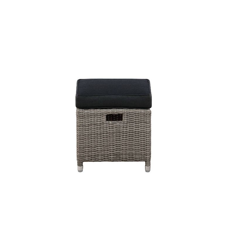 Monaco Oudoor 17" Square Ottomans - Gray - Alaterre Furniture
