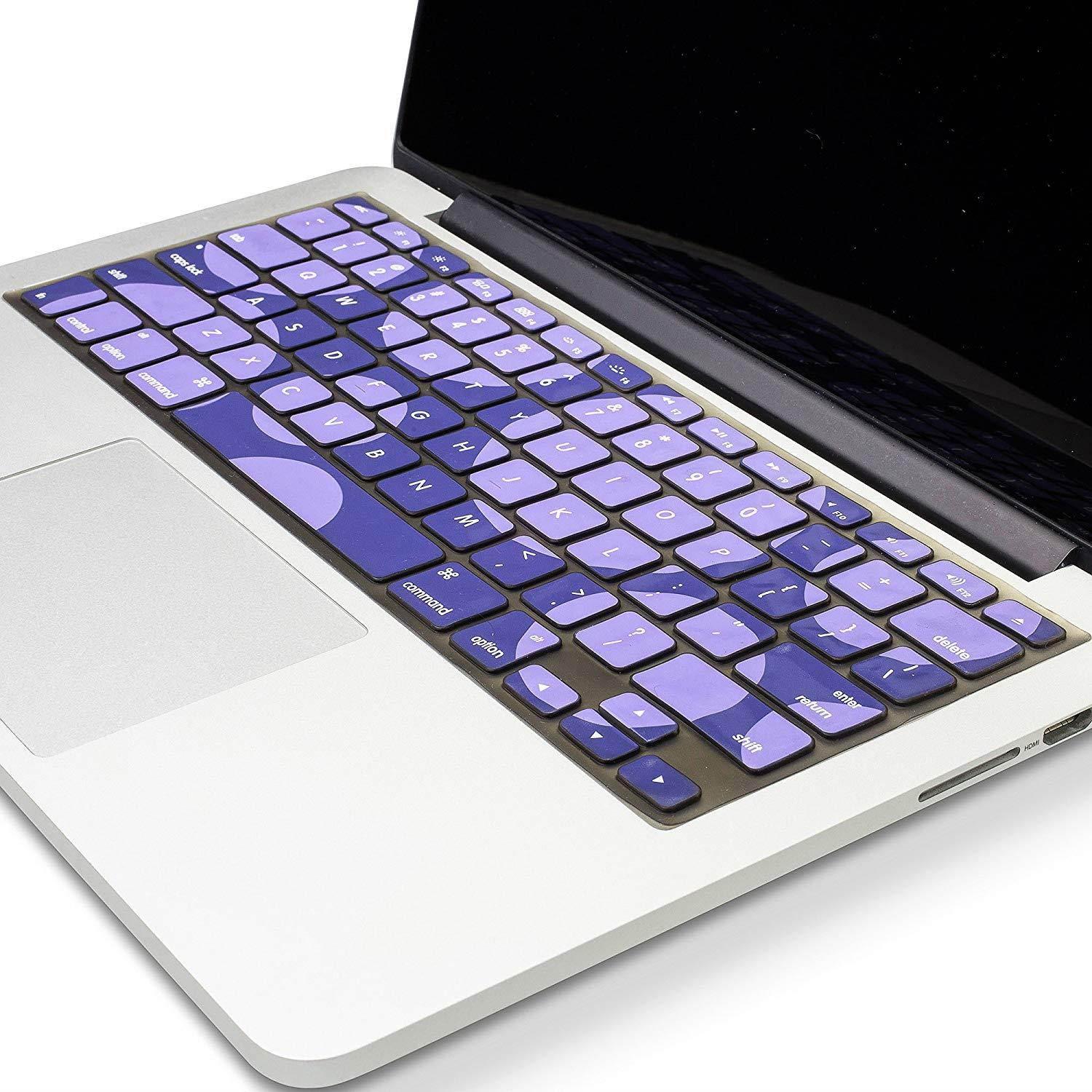 Kuzy Circles PURPLE Keyboard Cover Silicone Skin for MacBook Pro 13" 15" 17" (with or w/out Retina Display) iMac and MacBook Air 13" - Purple