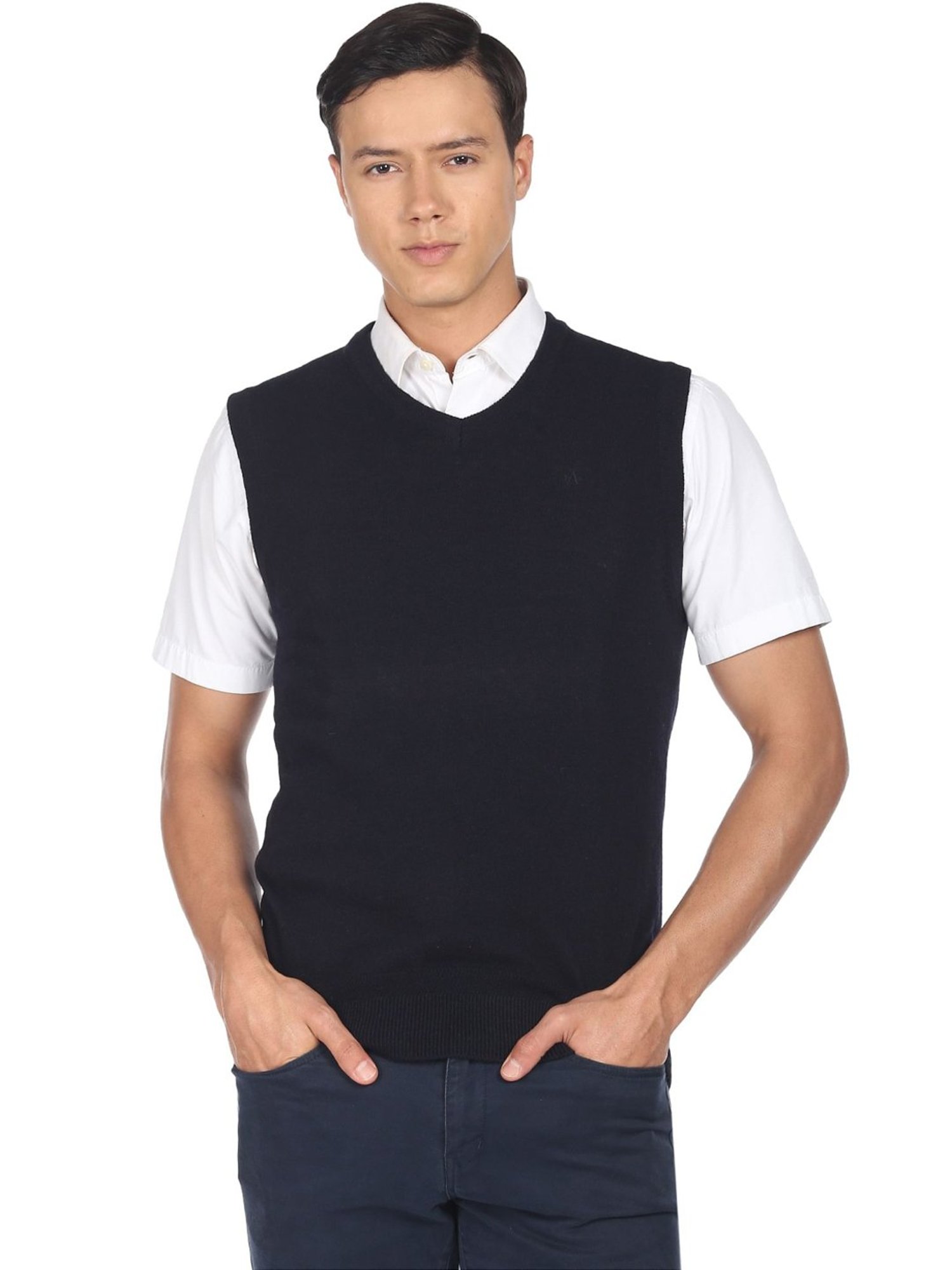 Arrow Sport Navy Regular Fit Sweater