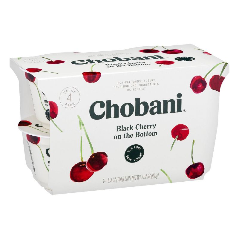 Chobani Black Cherry on the Bottom Nonfat Greek Yogurt - 5.3oz/4pk