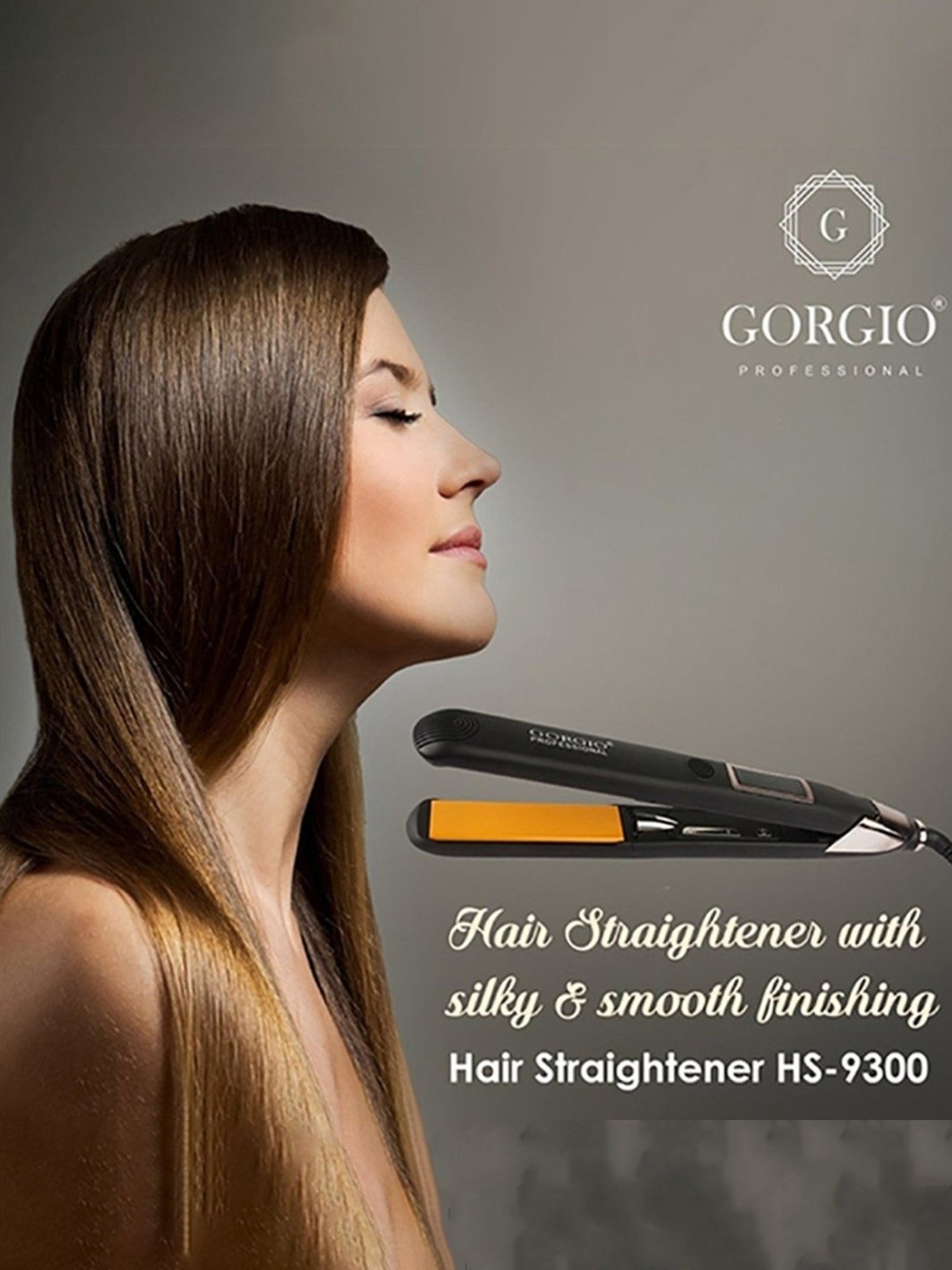 Gorgio Professional HS9300 Hair Straightener (Black)