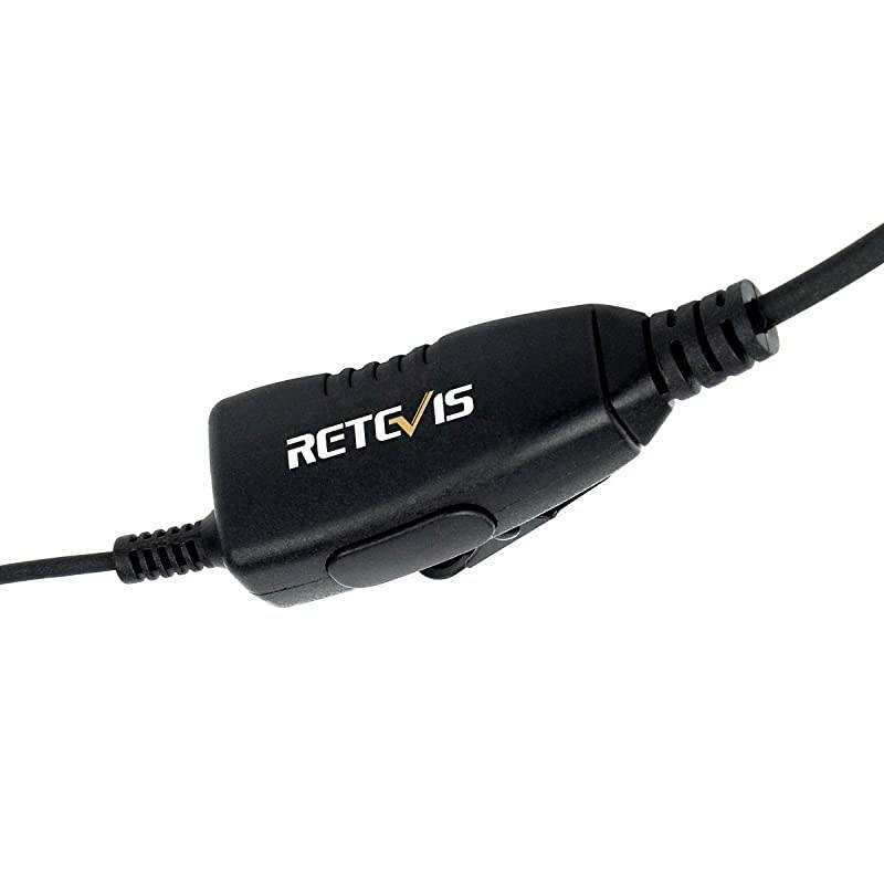 Walkie Talkies Headset 2 Pin D Shape Radio Earpiece with Mic for Baofeng UV5R  RT15 RT22 RT28 RT46 Kenwood TwoWay Radios 5 Pack