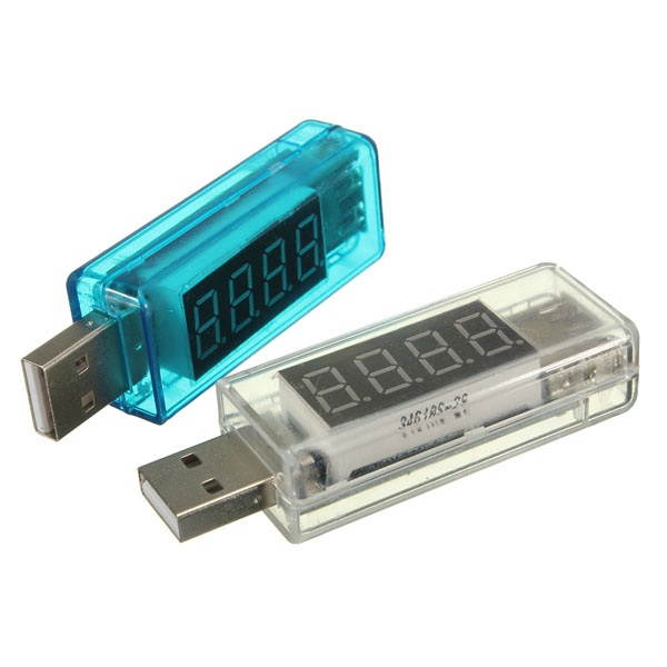 DC 3-7.5V 0-5A V2.0 USB Voltage Current Meter Detector Charger White