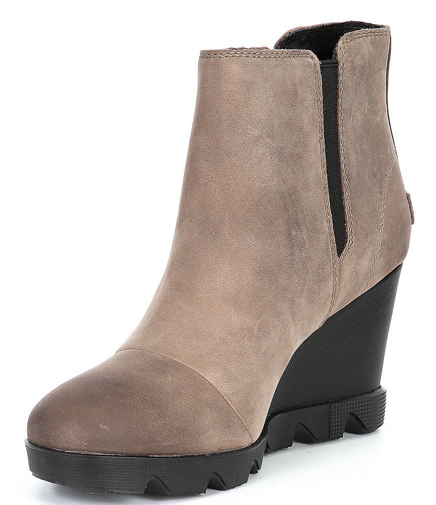 Sorel Joan Uptown Zip Waterproof Leather Wedge Booties