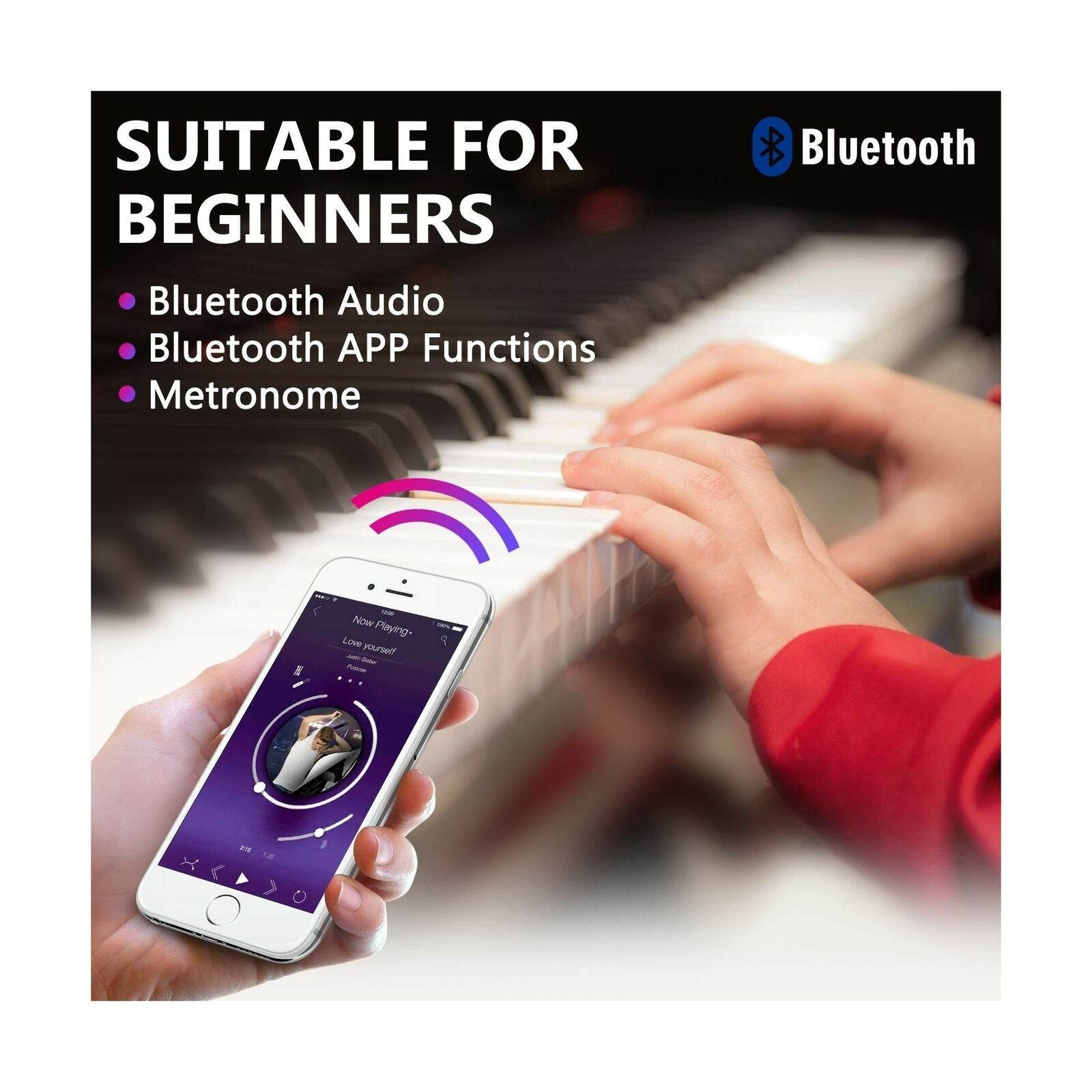 lotmusic Digital Piano 88 Key Full Size Velocity-Sensitive Semi-Weighted Keys...