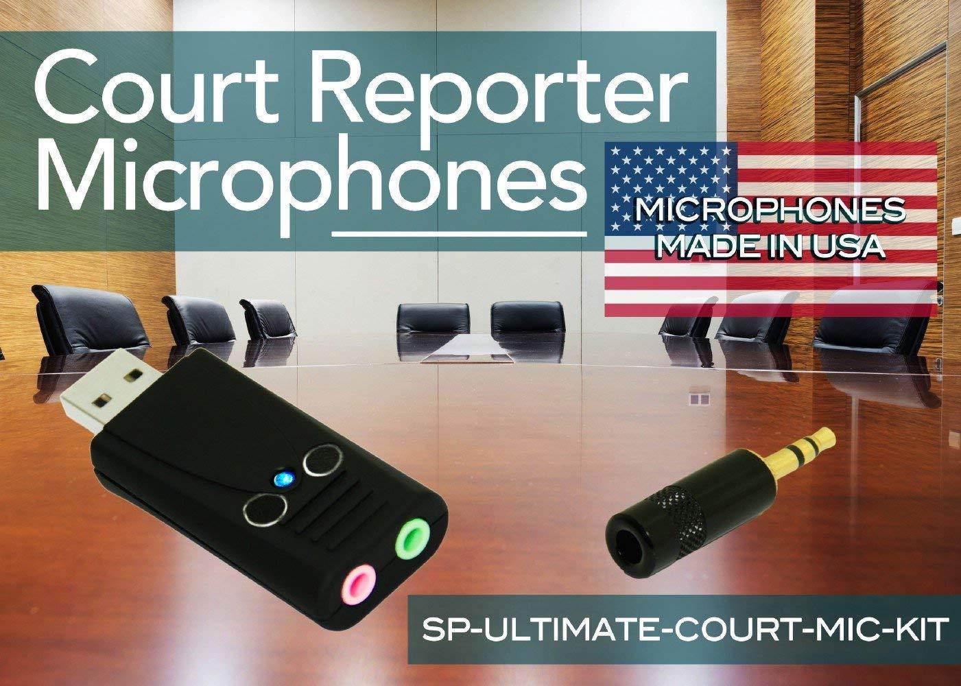 Sound Professionals - Get the best of both together and save! Ultimate Court Reporter package includes the SP-USB-MIC-MODEL-6 USB mic and the MS-MMM-1 UHS Steno writer mic.
