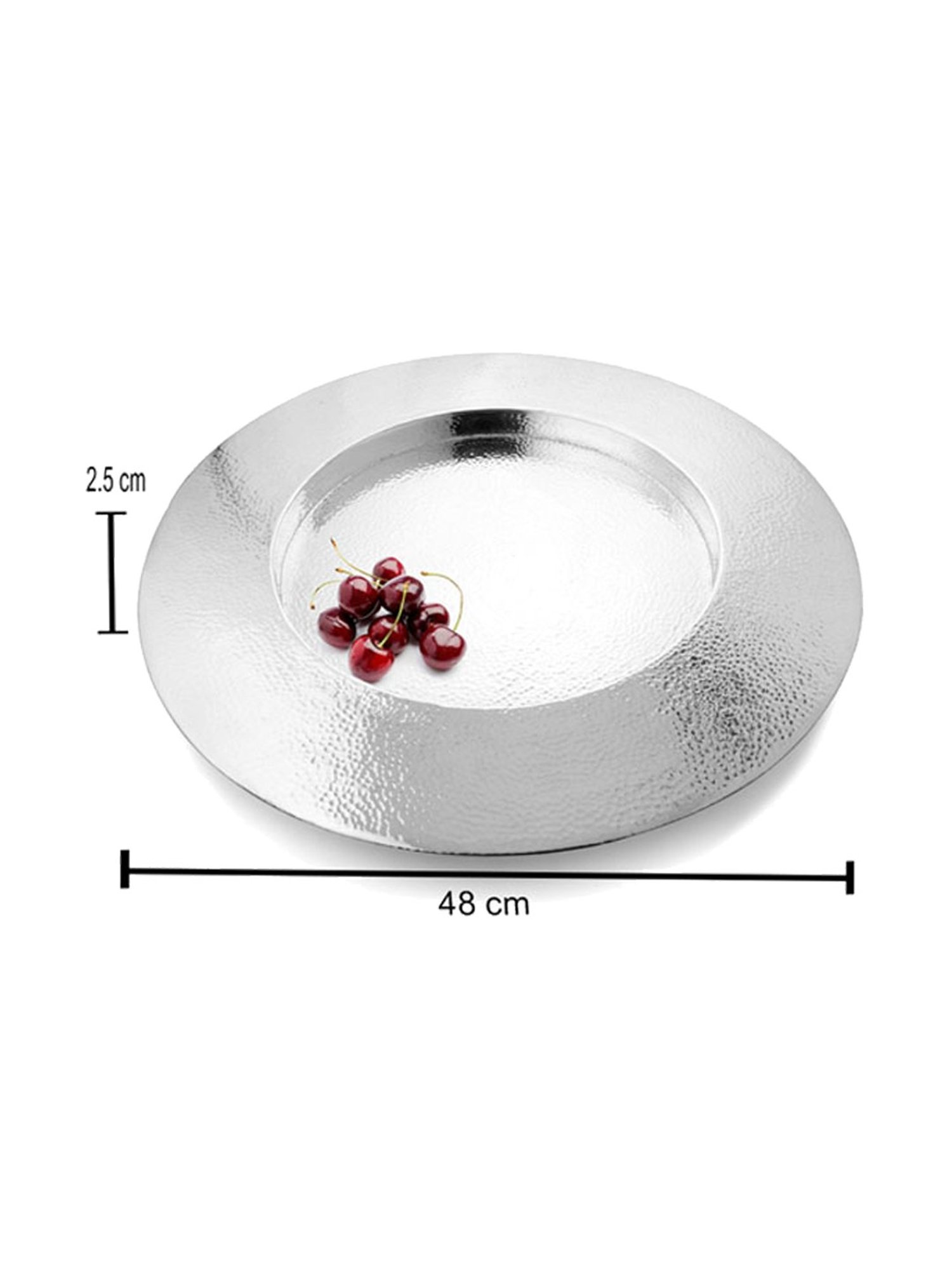 Episode Silver Plated Hammered Tray - Round