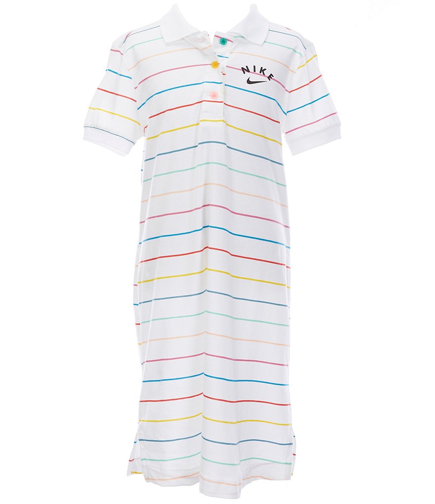 Nike Big Girls 7-16 Stripe Polo Shirtdress