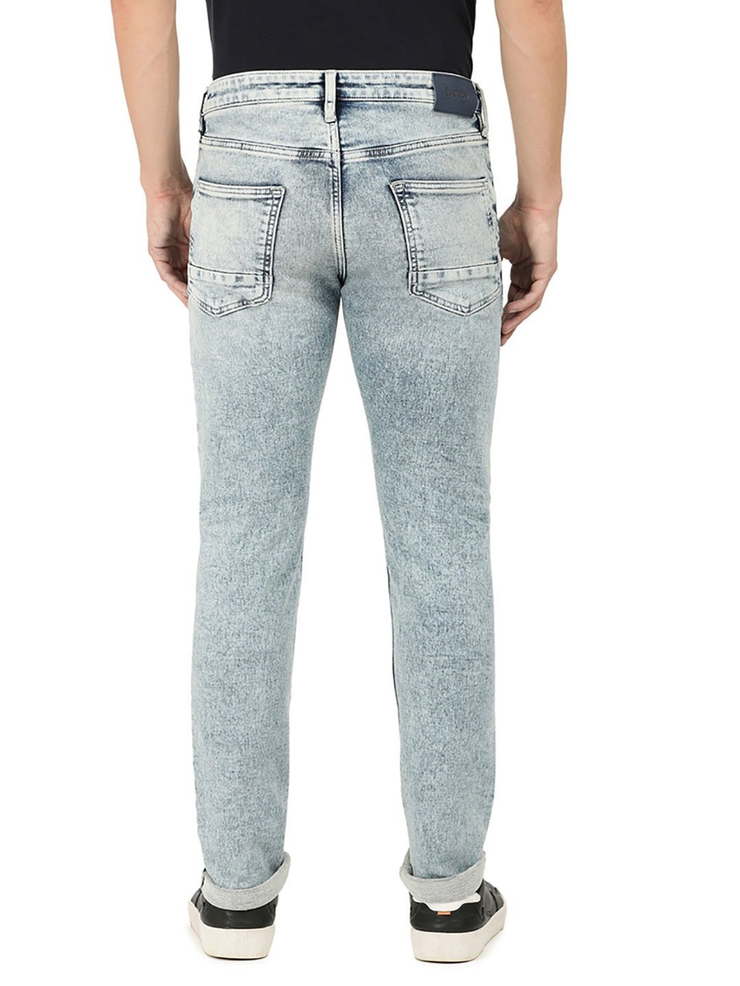 EVERBLUE Blue Comfort Slim Midrise Stretchable Jeans