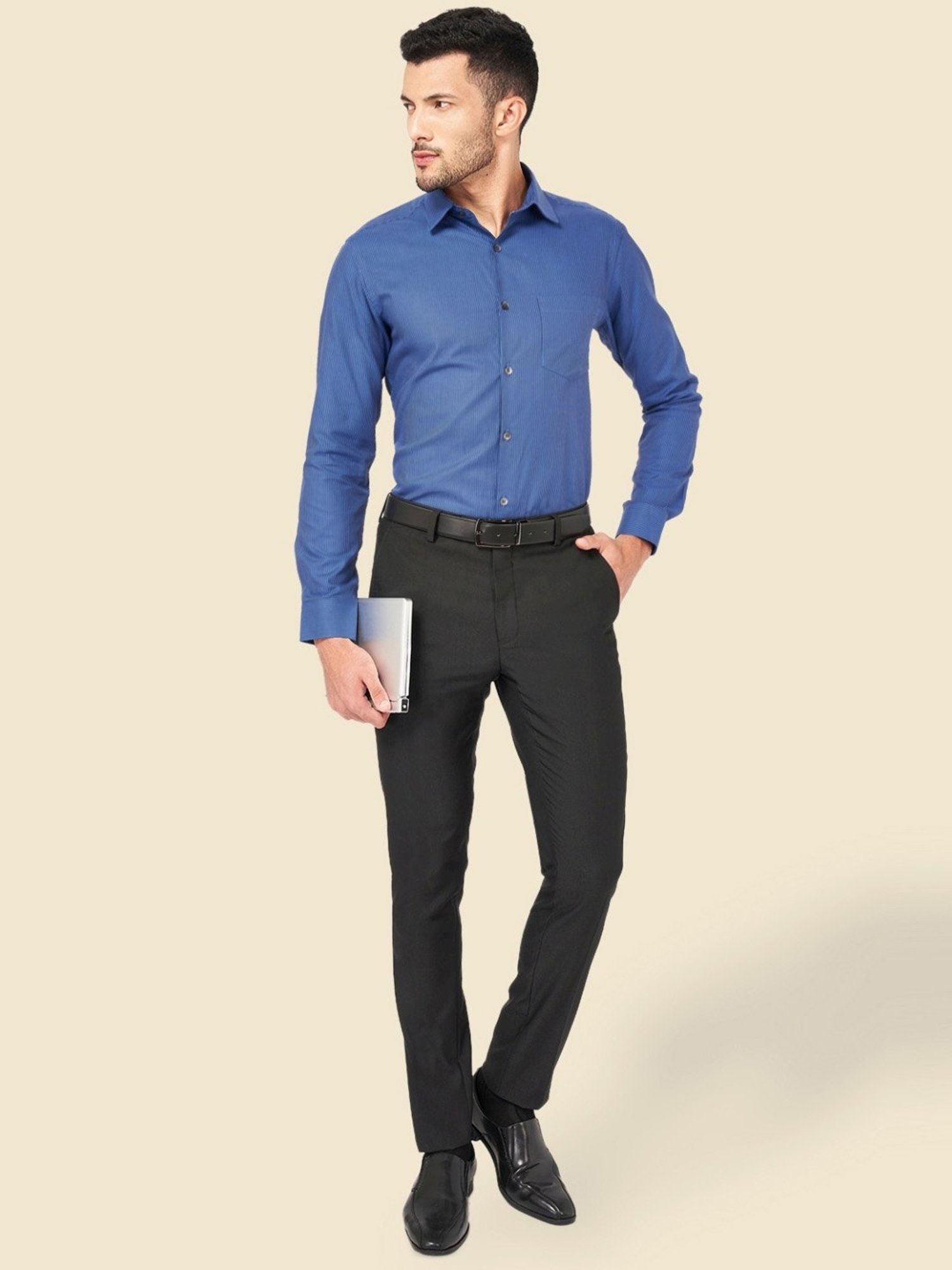 Byford by Pantaloons Black Slim Fit Trousers