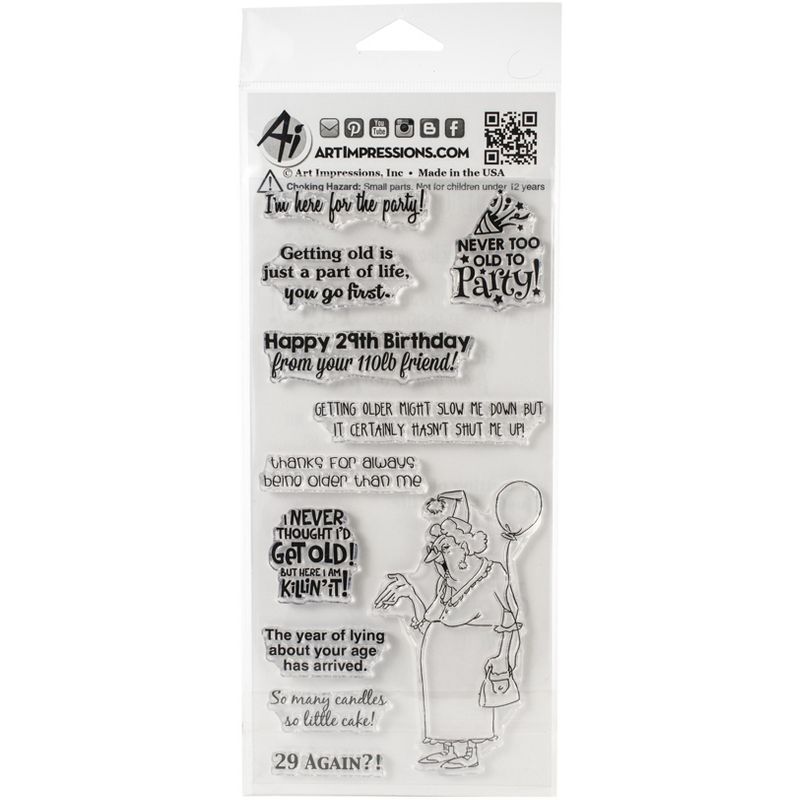 Art Impressions Laugh Lines Clear Stamp-Never Too Old