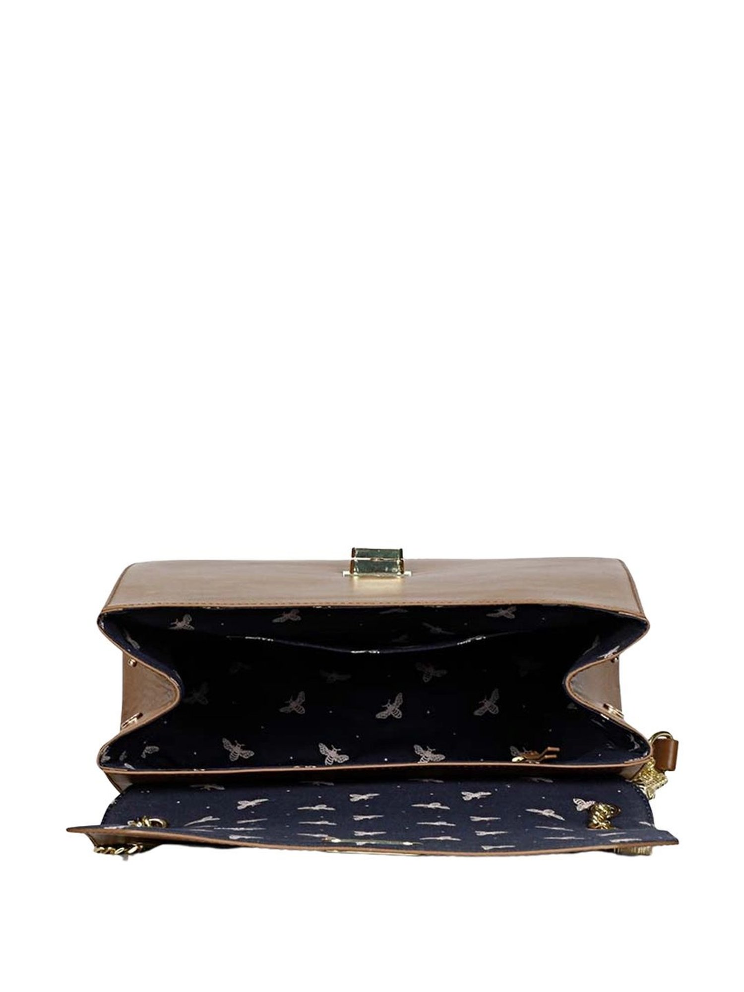 Saint G Tan Solid Medium Sling Handbag