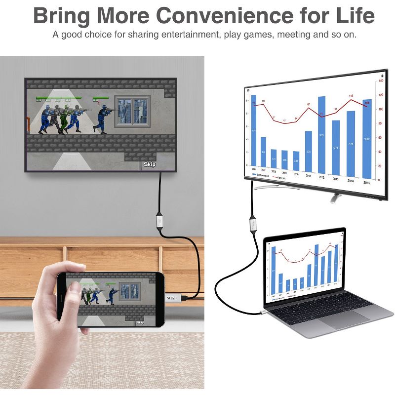 SIIG 2M USB Type C to 4K HDMI Active Cable | Thunderbolt 3 Compatible | Works with USB-C MacBook Pro, iMac, Surface Book 2, Pixelbook, Galaxy S8/S9...