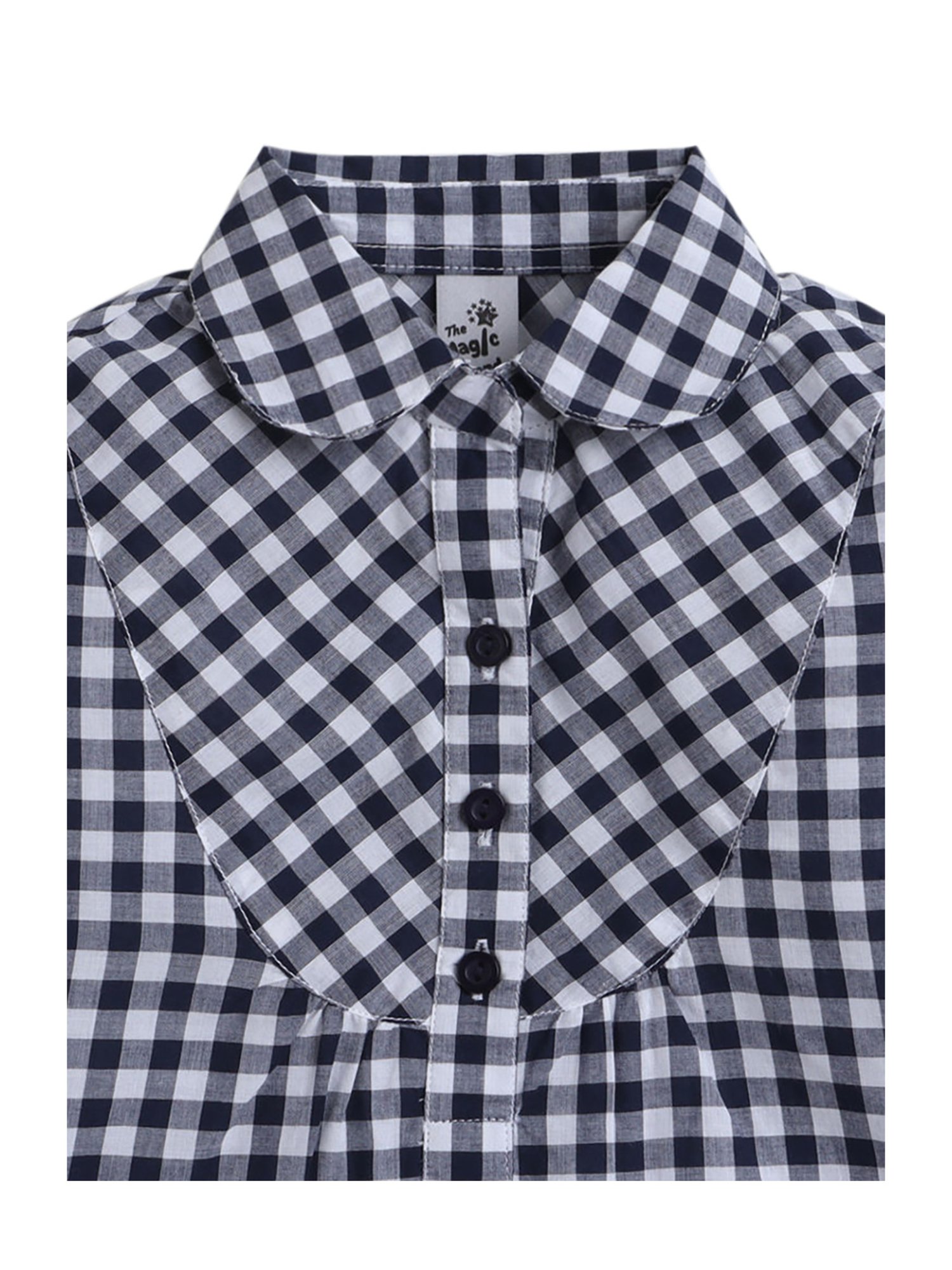 The Magic Wand Kids Black & White Checks Dress