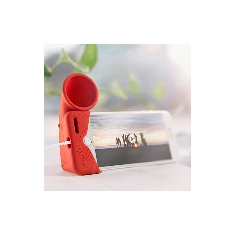 Collection Acoustic Sound Amplifier Phone Stand Speaker Desktop Dock Cradle for iPhone 11 amp 11 Pro Max XR amp XS Max iPhone 8 7 6 6s Plus Horn Stand Series Red Large