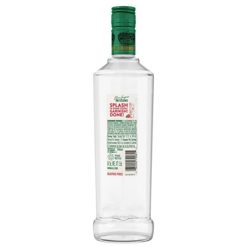 Smirnoff Zero Sugar Infusions Strawberry Rose Vodka - 750ml Bottle