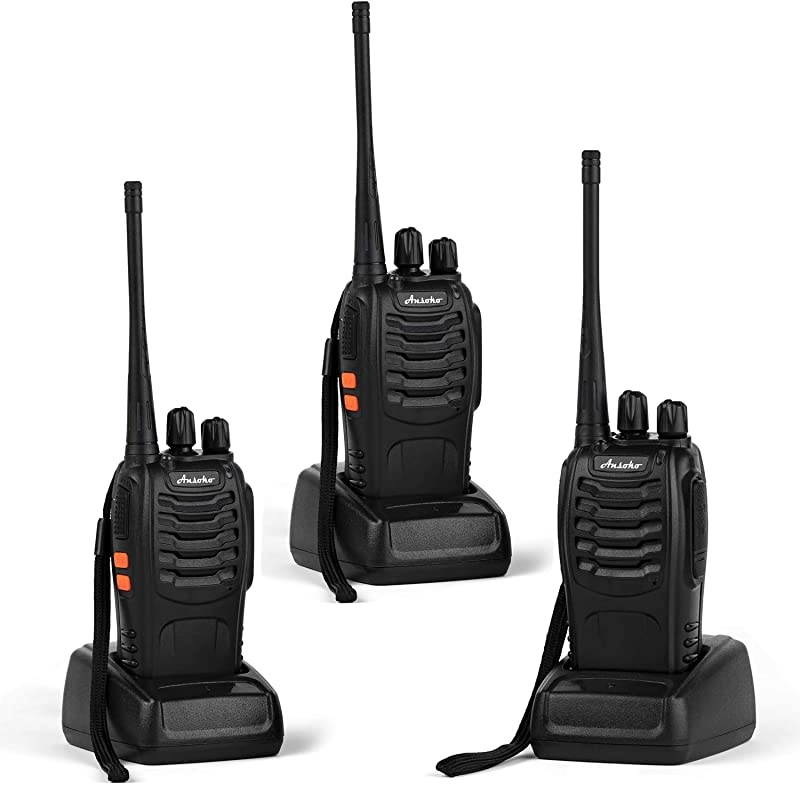 Walkie Talkies Rechargeable Long Range Two Way Radios 16Channel with Earpiece Battery n Charger 3 Pack