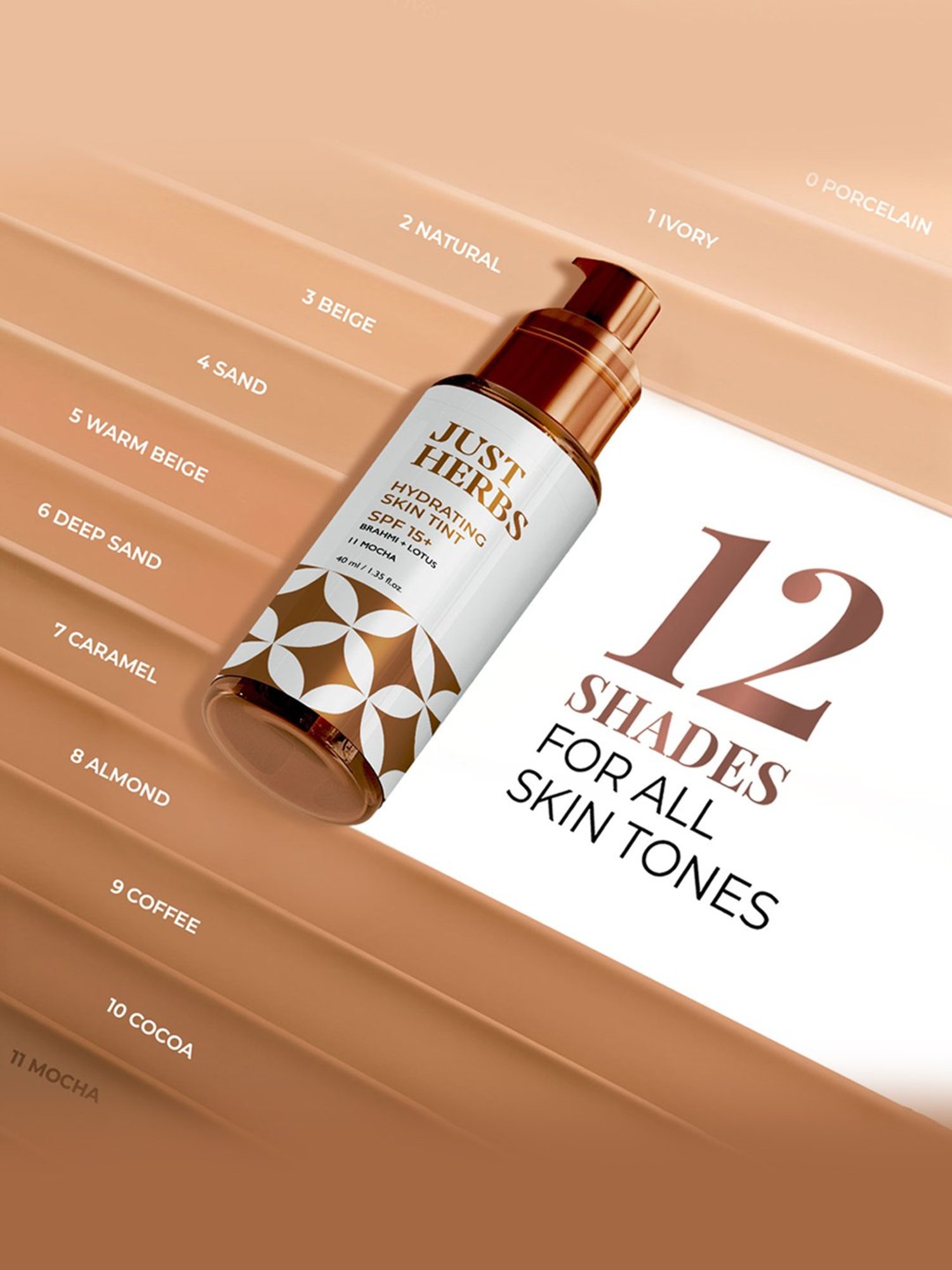 JUST HERBS Hydrating Skin Tint SPF 15+ 11 Mocha - 40 ml