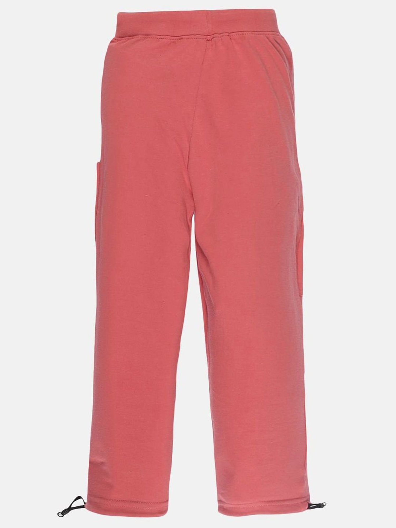 Kiddopanti Kids Rust & Black Cotton Printed Trackpants