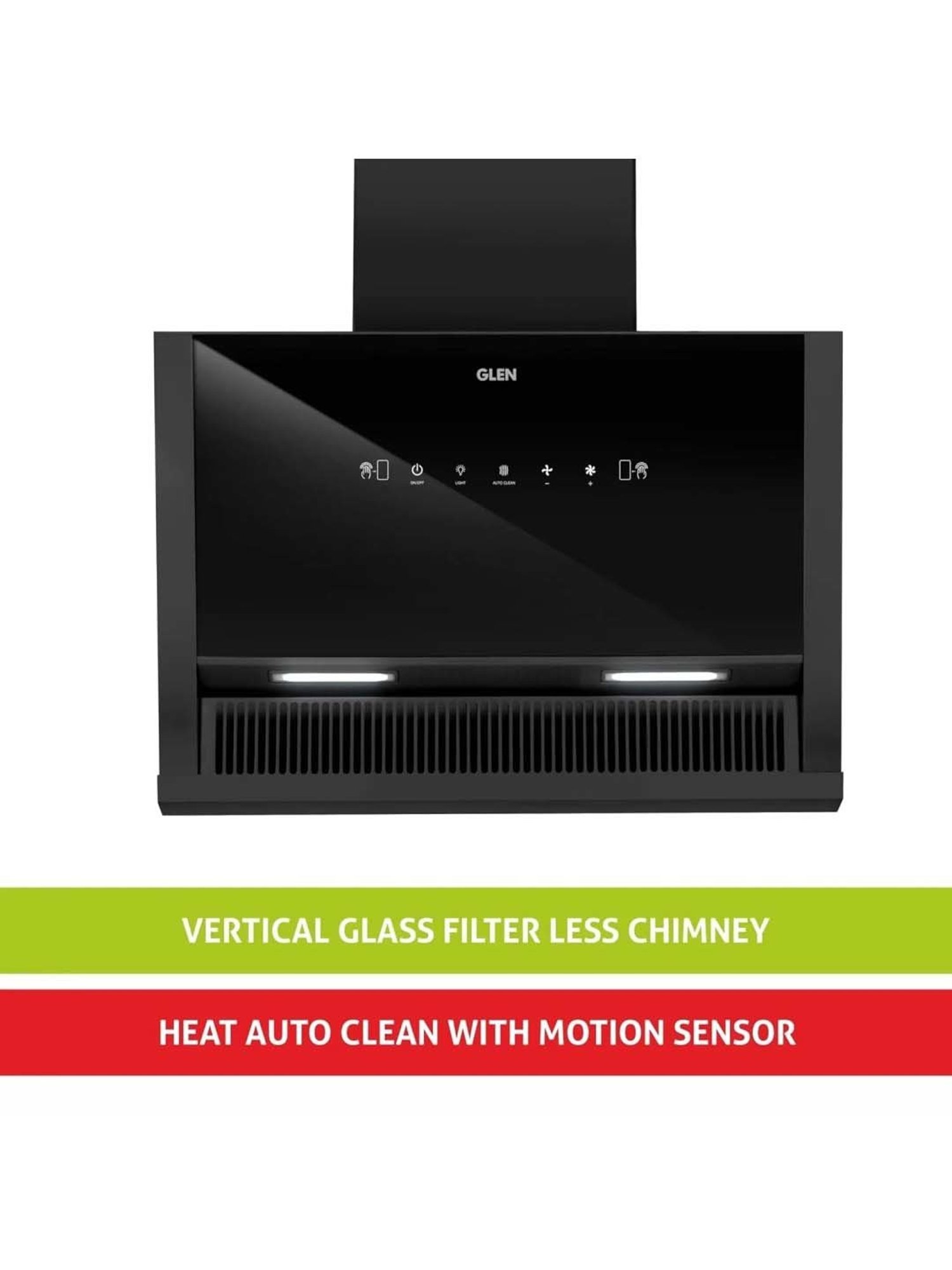 Glen CH6072SXAC75 1200CMH 75cm Wall Mounted Chimney (Black)