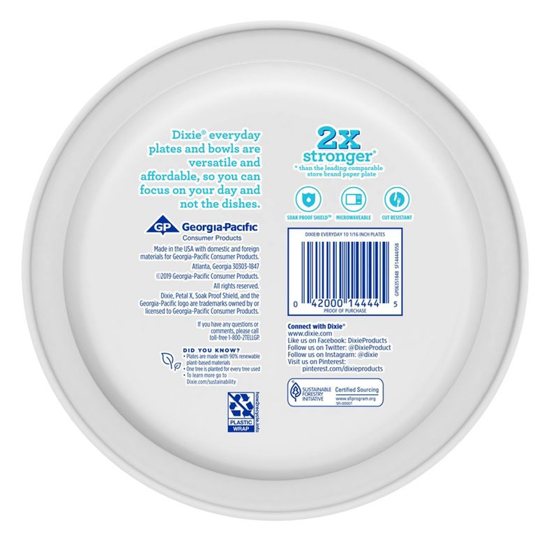 Dixie Everyday White Plate 10" - 54ct