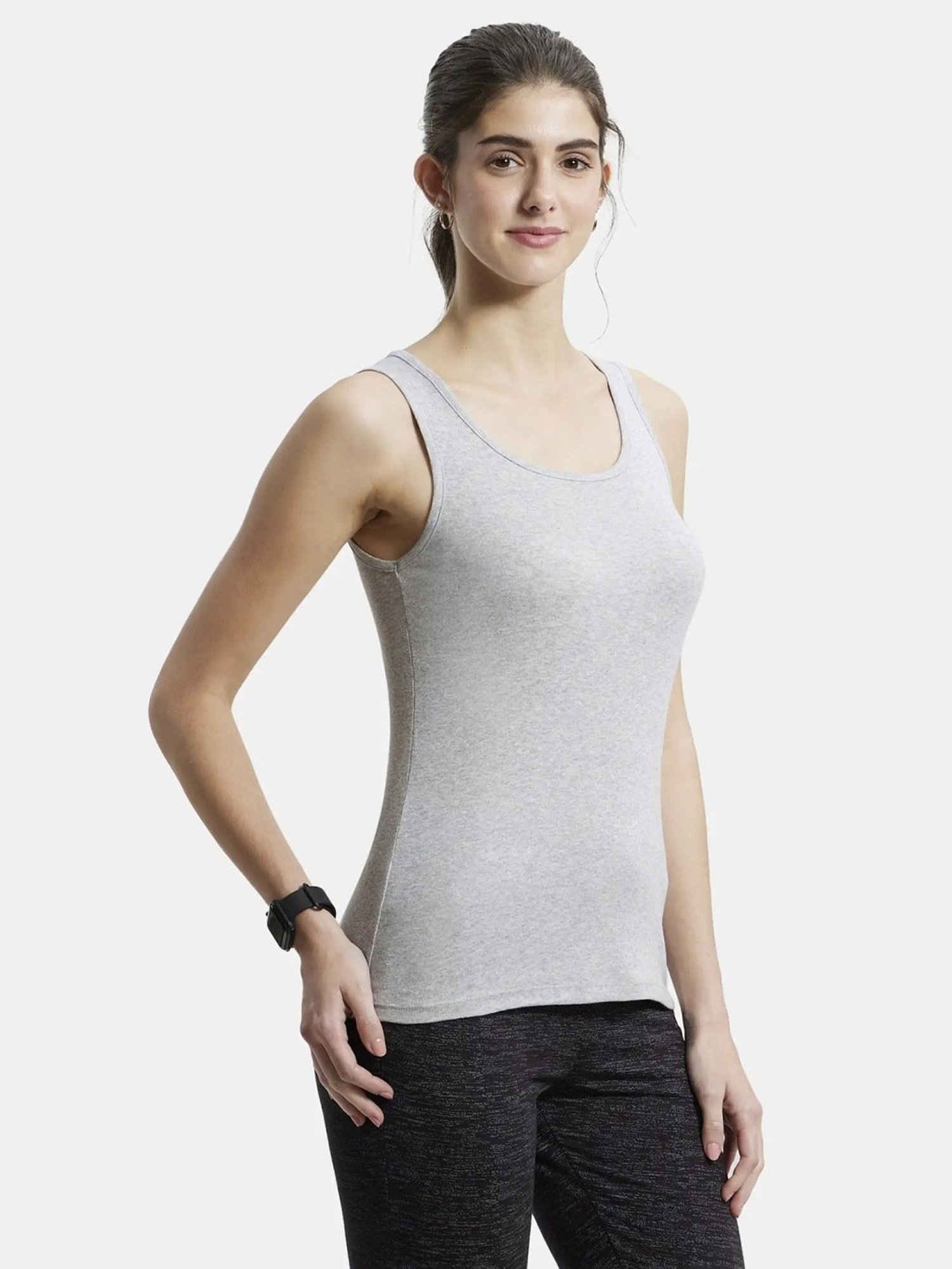 Jockey A113 Women's Super Combed Cotton Rib Fabric Slim Fit Solid Tank Top