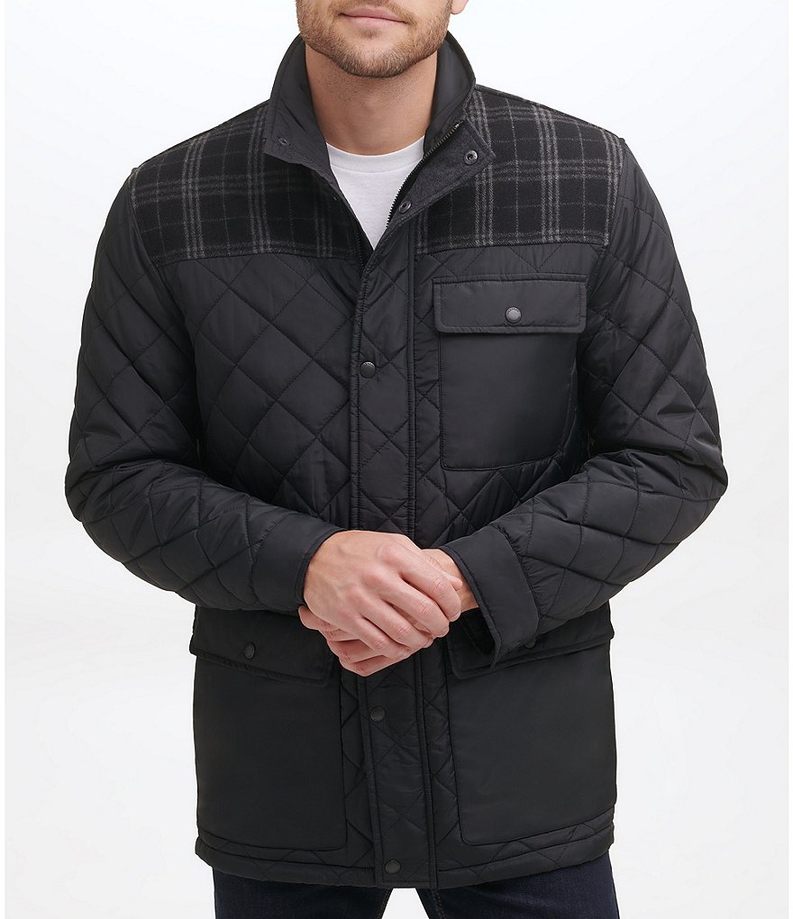 Cole Haan Hooded Down Zip Front Puffer Jacket