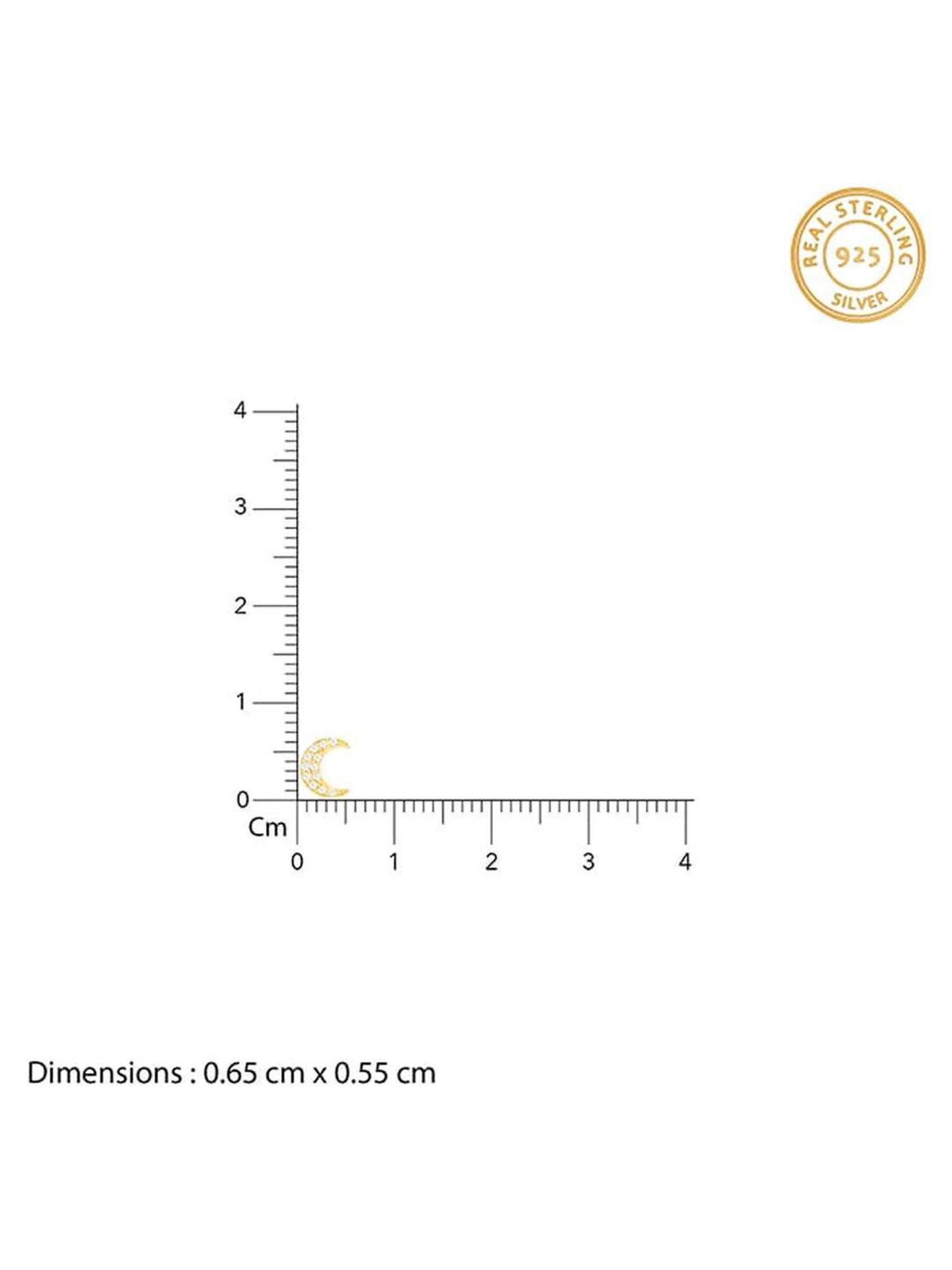 GIVA 925 Silver Anushka Sharma Golden Crescent Zircon Stud Earrings for Women & Girls