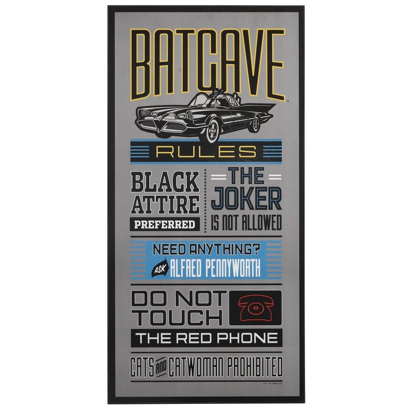 Batman Batcave Rules Wood Wall Sculpture