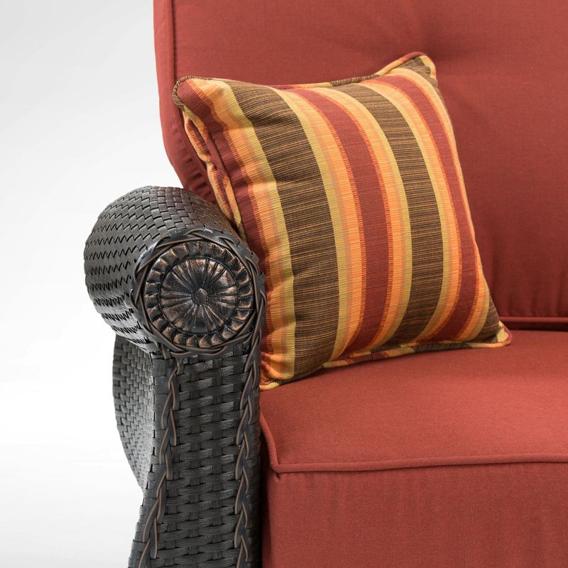 La-Z-Boy Outdoor Breckenridge 1pc Wicker Outdoor Swivel Rocker Set with Sunbrella Meredian Brick Cushion