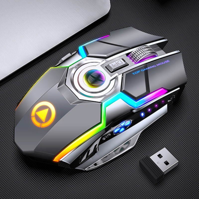 A5 Wireless Mouse, Rechargeable Game, RGB Light-emitting Mute, Silent Computer Accessories, Lithium Battery 500 MAh